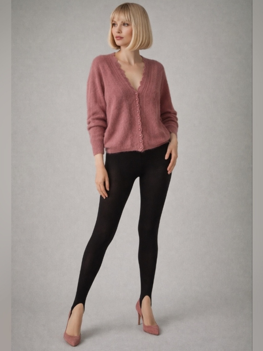 Laura Ashley Cashmere Dusty Rose Cardigan